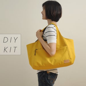 Sunny Day Canvas Bag DIY Kit with Sewing Pattern & Tutorials all the materials included image 1