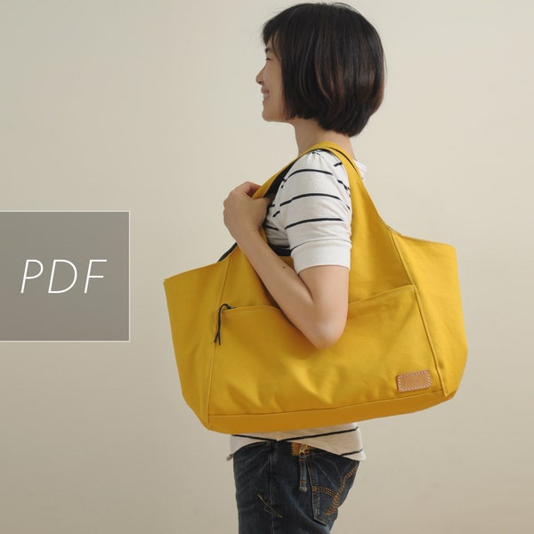 Sunny Day Canvas Bag - Bag PDF - Sewing Pattern - with Sewing Tutorials - Sewing Pattern  by niizo (no supplies)