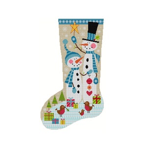 Snowmen Stocking - Durene J Cross Stitch Pattern - DJXS2390