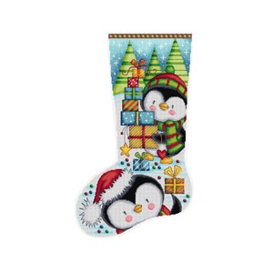 Penguin Christmas Stocking - Durene J Cross Stitch Pattern - DJXS2339