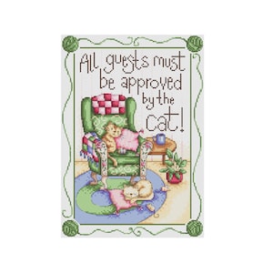 Approved By The Cat - Durene J Cross Stitch Pattern - DJXS2441