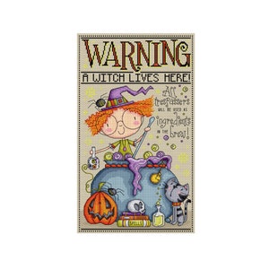 A Witch Lives Here - Durene J Cross Stitch Pattern - DJXS2491