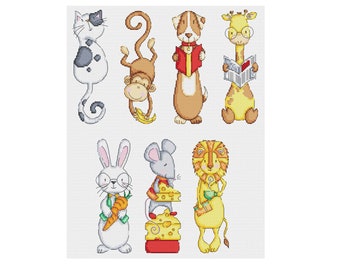 Animal Bookmarks - Set of 7 - Durene J Cross Stitch Pattern - DJXS2359