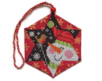 Snowman Star Ornaments - Durene J Cross Stitch - DJXS2460