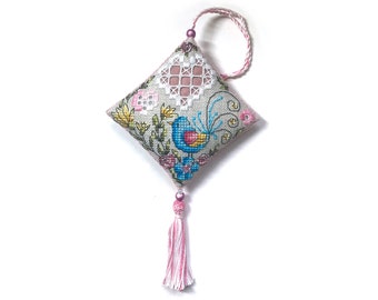 Bird Ornament - Cross Stitch And Hardanger Pattern - Durene J Cross Stitch - DJE1021