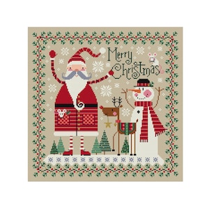 Merry Christmas Scene - Durene J Cross Stitch Pattern - DJXS2438