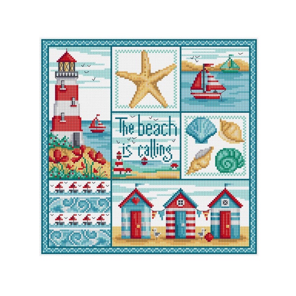 Seaside Sampler - Durene J Cross Stitch Pattern - DJXS2487