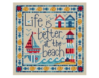 Better At The Beach - Durene J Cross Stitch Pattern - DJXS2420