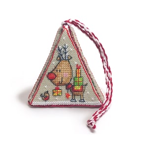 Reindeer Ornament - Cross Stitch And Hardanger Pattern - Durene J Cross Stitch - DJE1038