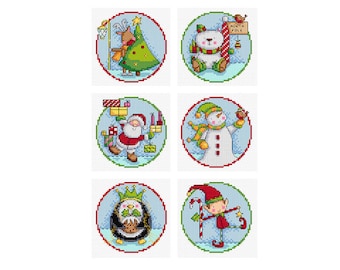 Christmas Characters - Set of 6 - Durene J Cross Stitch Patterns