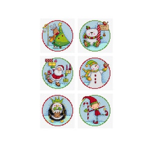 Kerstfiguren - set van 6 - Durene J-kruissteekpatronen