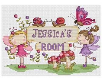 Fairy Room Plaque - Durene J Cross Stitch Pattern