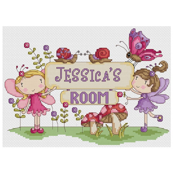 Fairy Room Plaque - Durene J Cross Stitch Pattern