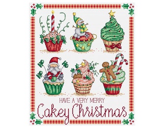 Christmas Cupcakes - Durene J Cross Stitch Pattern