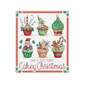 Cupcakes de Noël - Durene J, motif point de croix