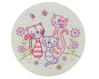 Cat Trio - Durene J Embroidery Pattern - DJE1004