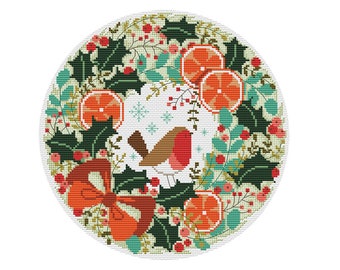 Christmas Wreath - Durene J Cross Stitch Pattern - DJXS2231