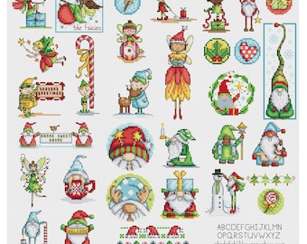 Magical Christmas Motifs - Set of 33 -  Durene J Cross Stitch Pattern - PDF Download