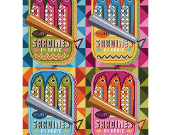 Sardine Tins - Durene J Cross Stitch Pattern