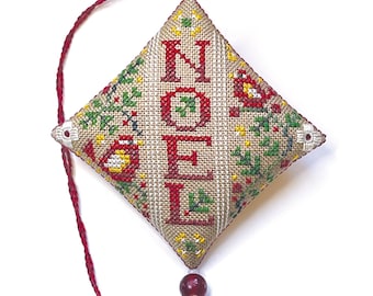 Noel Birds Ornament - Durene J Cross Stitch And Hardanger PDF Pattern