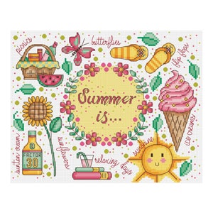 Summer Is Sampler - Durene J Cross Stitch - DJXS2259