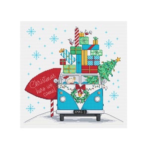 Christmas Camper Van - Durene J Cross Stitch Pattern - DJXS2285