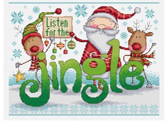 Jingle Listening -  Durene J Cross Stitch Pattern - DJXS2502