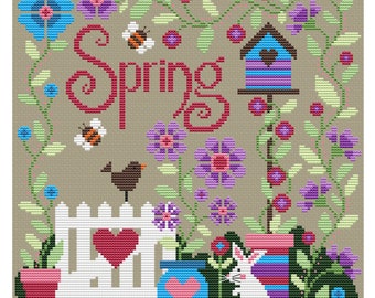 Spring Sampler -  Durene J Cross Stitch Pattern - DJXS2510