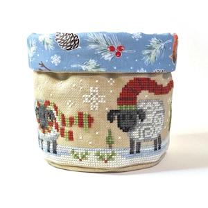 Winter Sheep Pot -  Durene J Cross Stitch Pattern