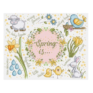 Frühling ist Sampler - Durene J Kreuzstich - DJXS2258