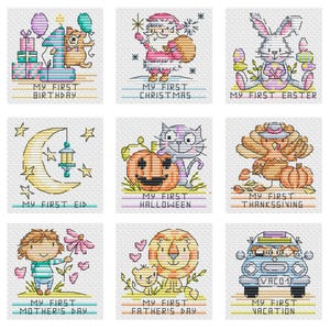 My First Things - set van 9 - Durene J-kruissteekpatroon