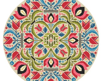 Tulip Hoop -  Durene J Cross Stitch Pattern - DJXS2512