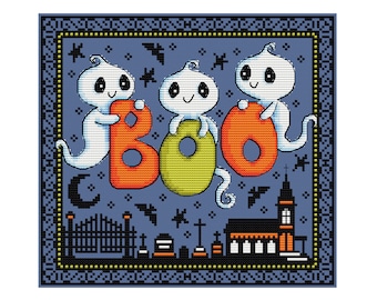 BOO - Durene J Cross Stitch Pattern - DJXS2454