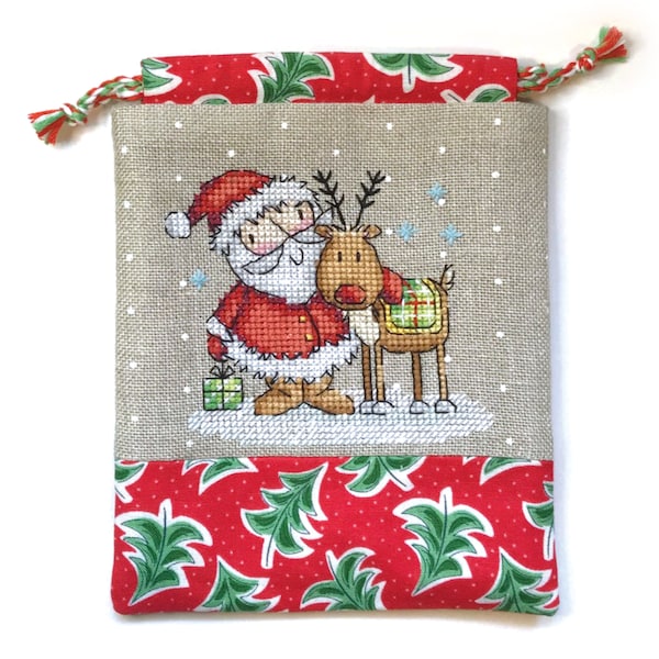 Santa Pouch - Durene J Cross Stitch Pattern - DJXS2494