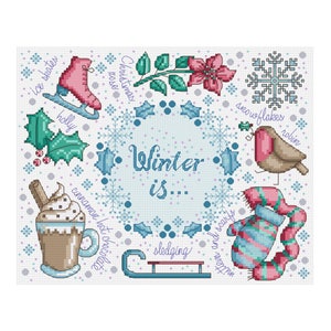 Winter ist Sampler - Durene J Kreuzstich - DJXS2261