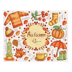 Herbst ist Sampler - Durene J Kreuzstich - DJXS2260