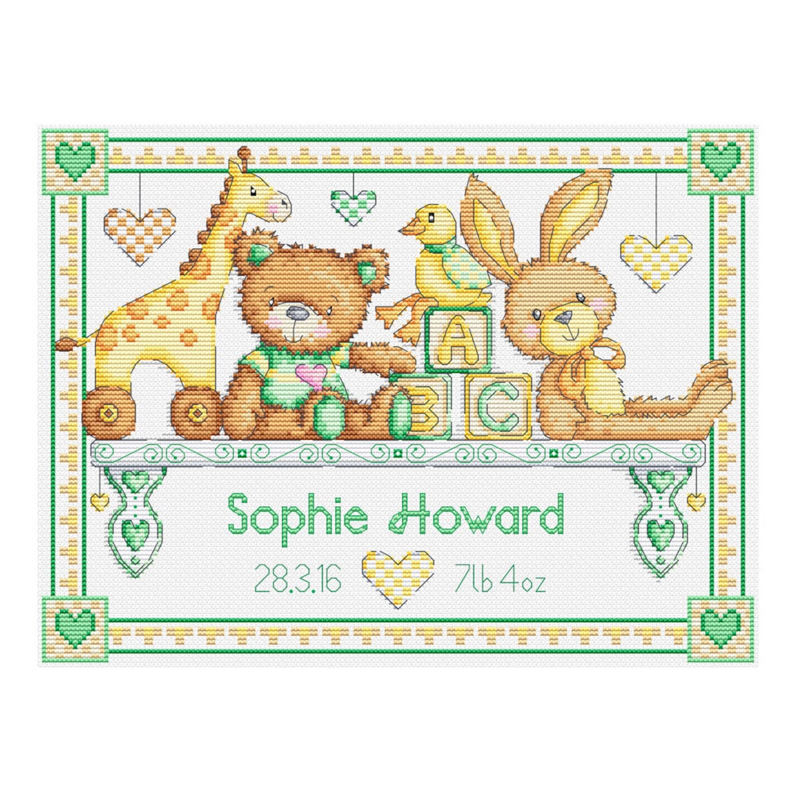 Toy Shelf Birth Sampler Durene J Cross Stitch Pattern Etsy UK