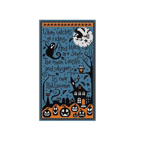 When Witches Ride - Modèle d'Halloween - Point de croix Durene J - DJXS2227