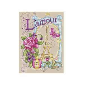 L&#39; Amour - Padrão de Ponto Cruz Durene J - Download instantâneo em PDF
