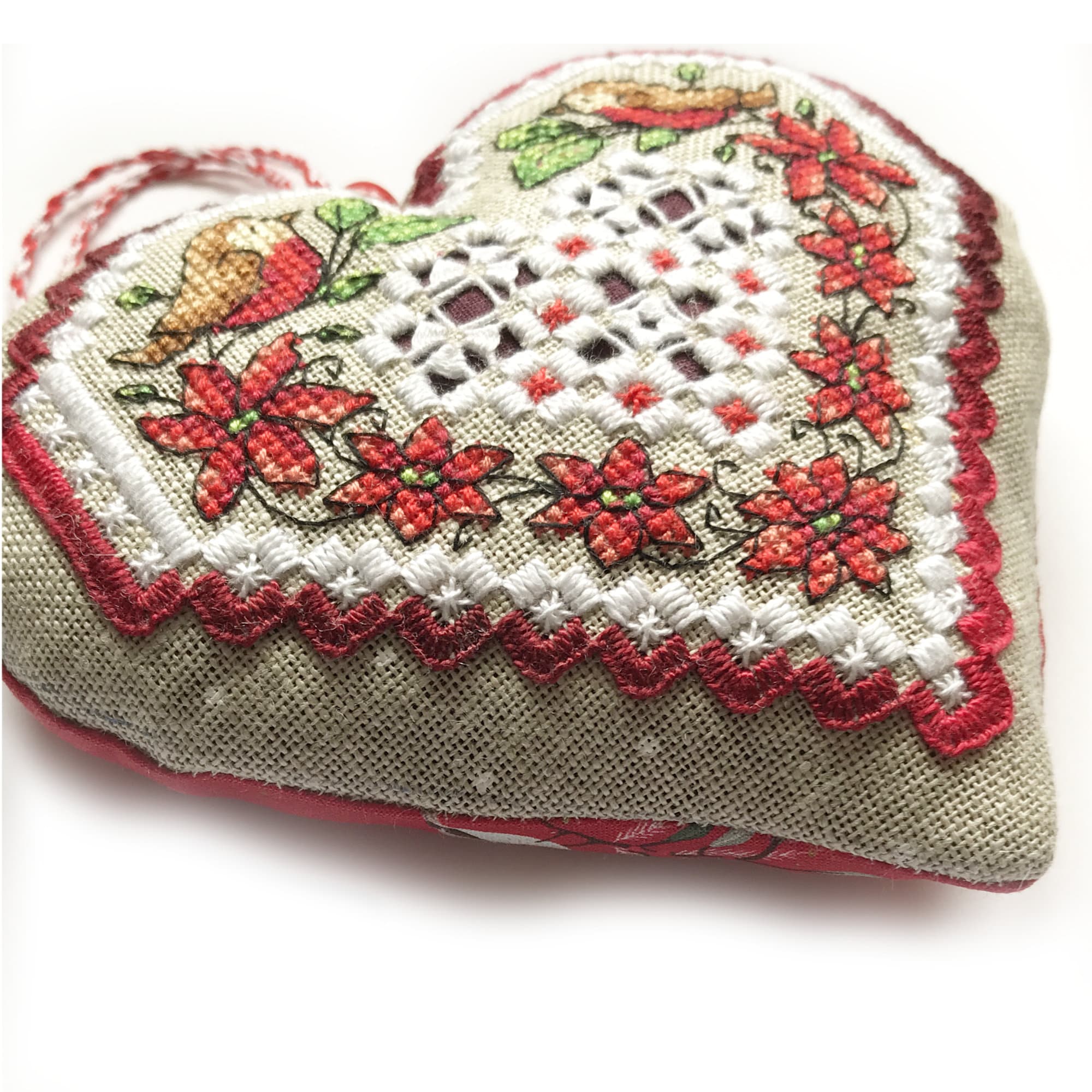 wood heart frame ornament cross stitch ornament