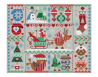 Christmas Sampler - Durene J Cross Stitch Pattern - DJXS2378