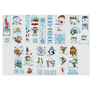 Snow Much Fun - Set of 39 - Durene J Cross Stitch Pattern - DJXS2434