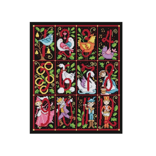 12 Days of Christmas Cross Stitch Pattern 2x3 Each - Etsy