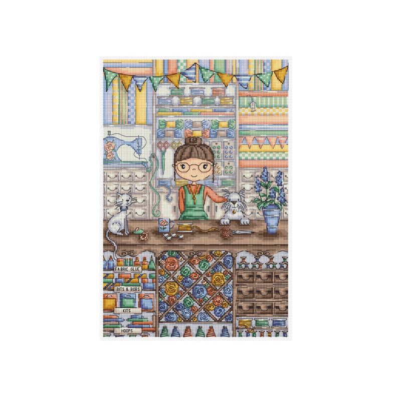 Haberdashery Shop  Durene J Cross Stitch Pattern  DJXS2447 image 1