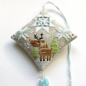 Winter Deer Ornament Cross Stitch And Hardanger Pattern Durene J Cross Stitch DJE1060 image 3