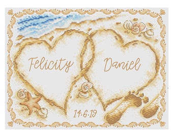 Beach Wedding Sampler  - Durene J Cross Stitch Pattern - DJXS2353