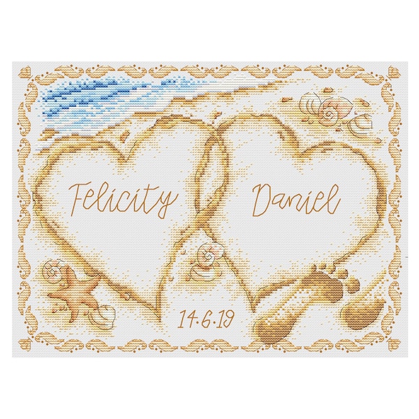 Beach Wedding Sampler  - Durene J Cross Stitch Pattern - DJXS2353