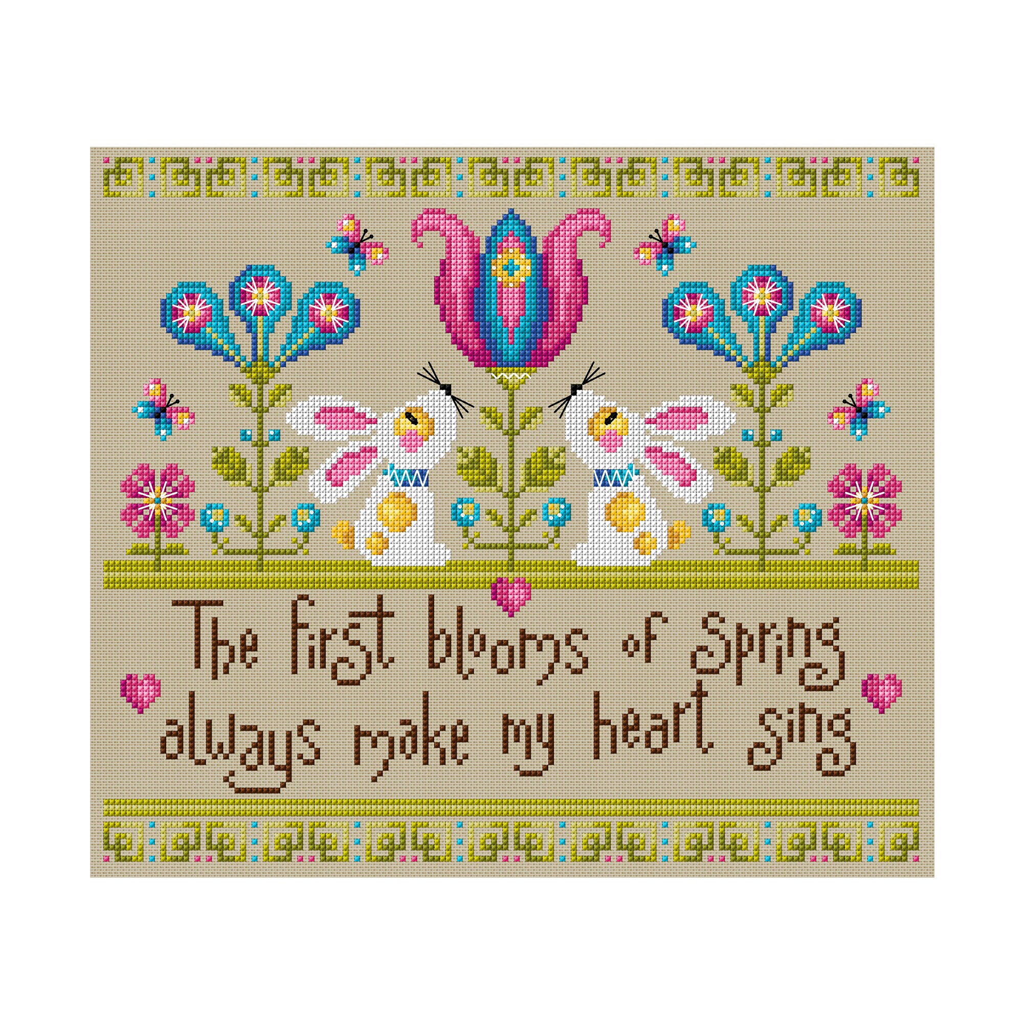 First Blooms of Spring - Durene J Cross Stitch Pattern