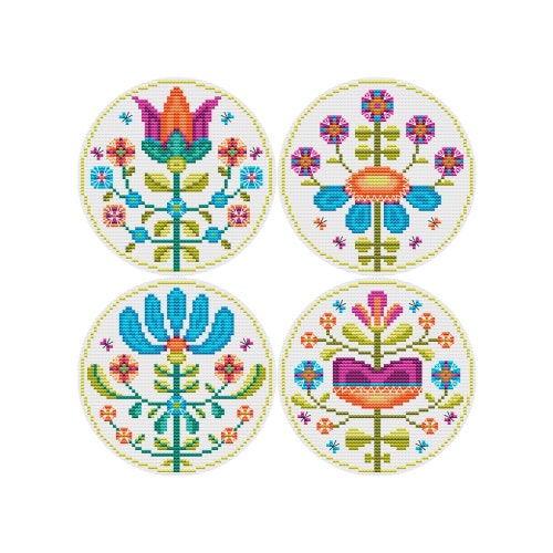 Simple Wishes Set of 4 Durene J Cross Stitch Pattern Etsy