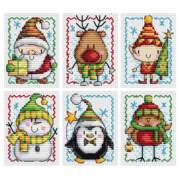 Small Christmas - Set of 6 - Durene J Cross Stitch Pattern - DJXS2505